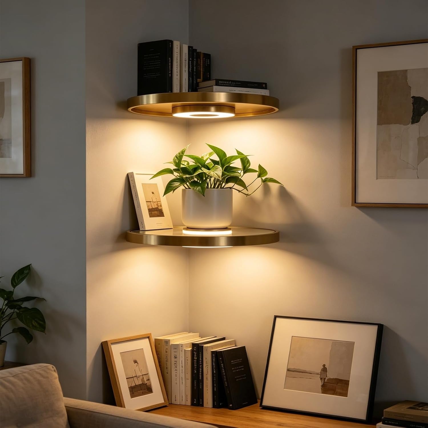 Trådlös LED-Hylla - cordless led shelf living room